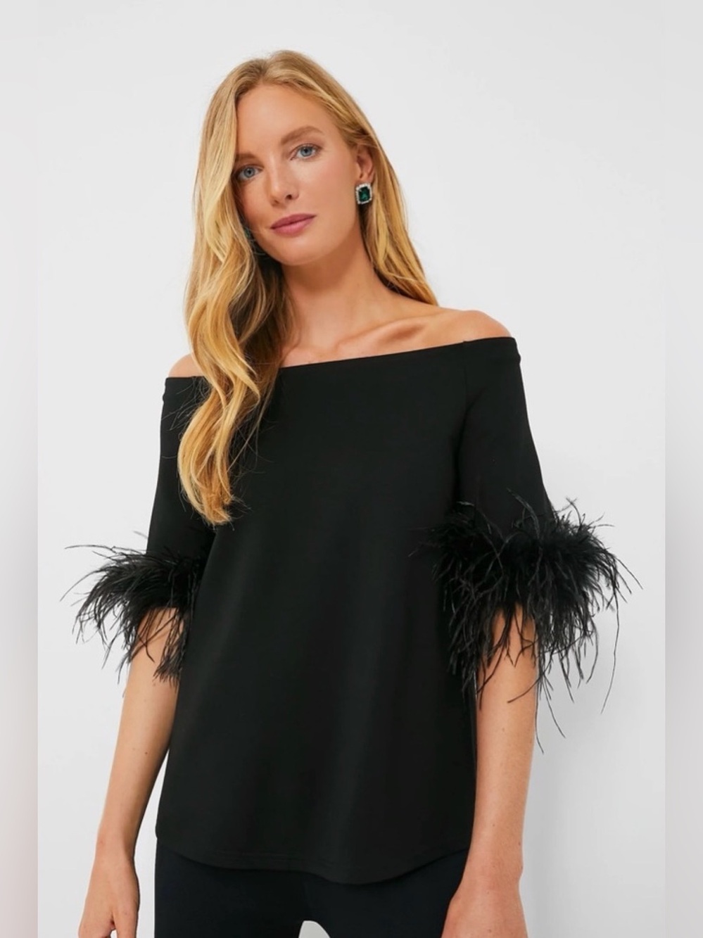 New Tuckernuck Black Feather Miranda Blouse - size medium